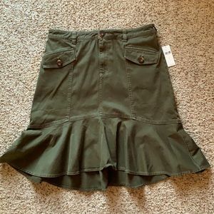 Anthropologie Maeve Utility Flounced Skirt Sz 8